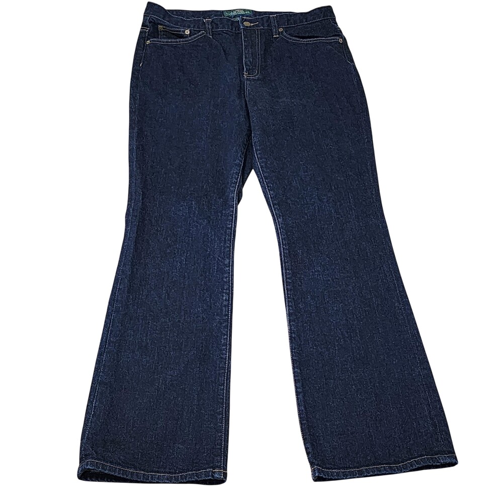 Lauren Ralph Lauren Jeans Womens 12 Blue Bootcut High Rise Dark Wash Stretch